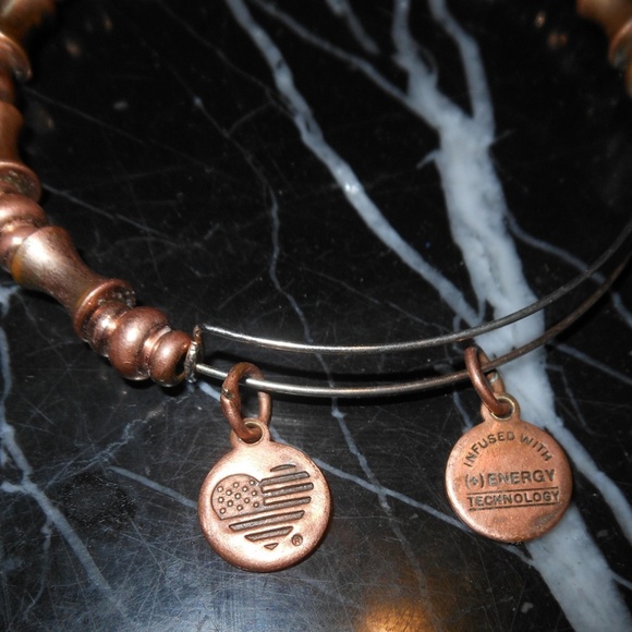 Alex And Ani Bracelet Round Copper Beads Charms - Picture 2 of 3